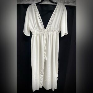 White Boho Kimono Duster